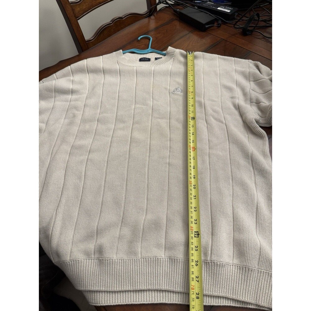 Vintage Men's Beige‎ Izod Pullover Crew Neck Sweater XL - Picture 5 of 8